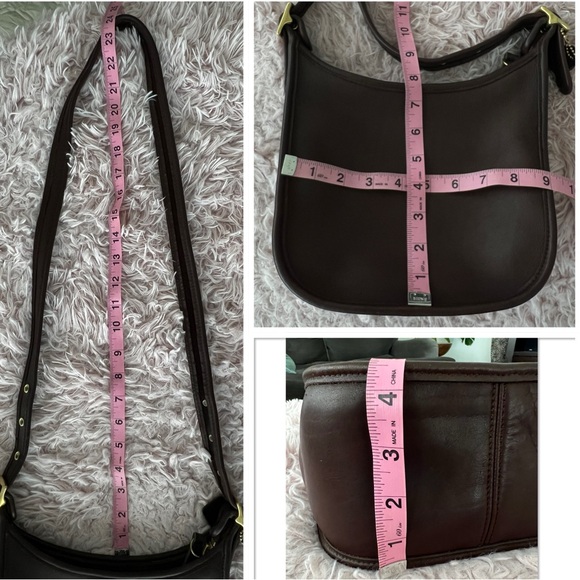 Vintage COACH Janice Legacy Zip Mahogany Brown Glove-Tanned Leather Shoulder Bag - Picture 14 of 16